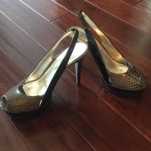 Bebe Snakeskin Heels